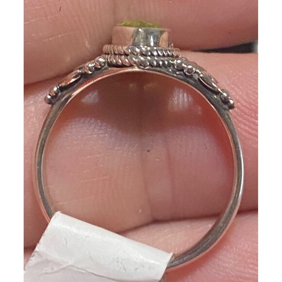 Ring Size 7.5 Tourmaline Green Sterling Silver 925 Women Semi-Precious Stone - Picture 5 of 12